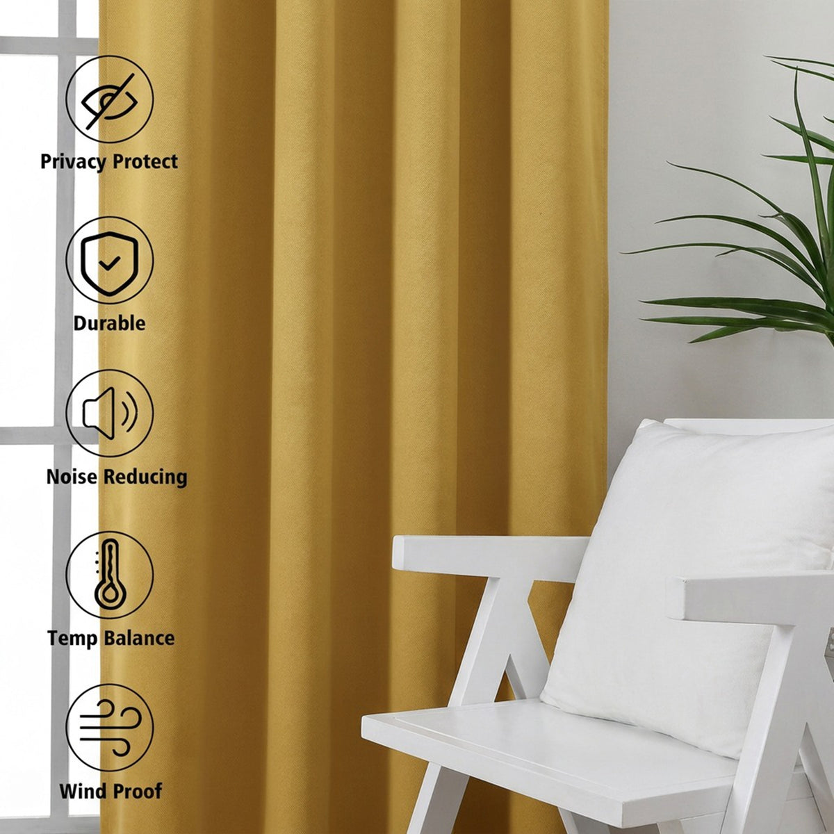 MKHILL Aether Blackout Curtains, 2 Panels - product detail