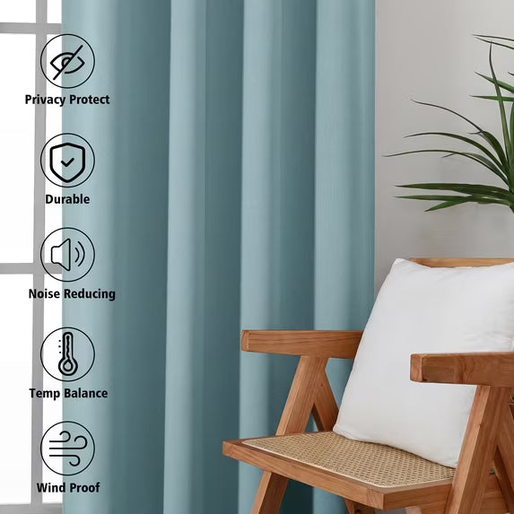 MKHILL Vela Aqua Short Blackout Curtains 36 Inch 2 Panels, Room Darkening Thermal Insulated Rod Pocket Half Window Tier Curtains for Kitchen Sink Bathroom RV Camper