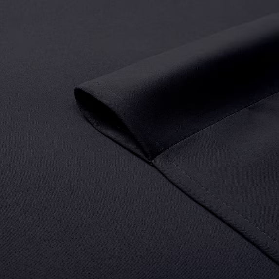 MKHILL Aether Black Blackout Curtains 2 Panels，Each 40" W x 63" L, Black