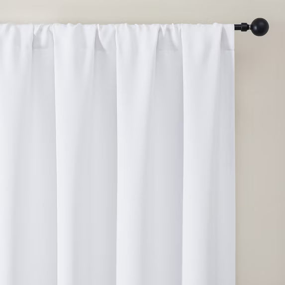 MKHILL Vela Pure White Blackout Tier Curtains 36 Inch Length 2 Panels
