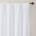 MKHILL Vela Pure White Blackout Tier Curtains 36 Inch Length 2 Panels