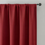 MKHILL Vela Red Short Blackout Curtains 24 Inch Length 2 Panels