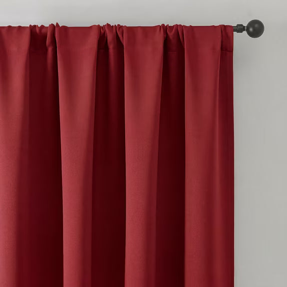 MKHILL Vela Red Short Blackout Curtains 24 Inch Length 2 Panels