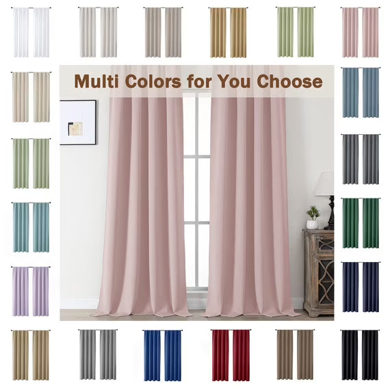 MKHILL Aether 40x84 Blush Blackout Curtains 2 Panels