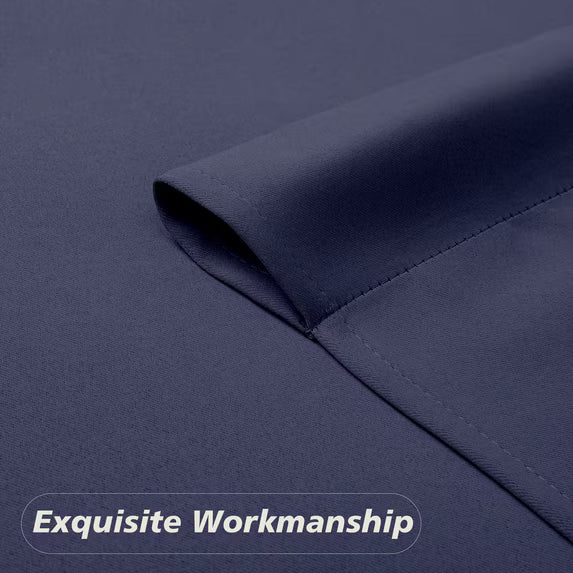 MKHILL Vela Navy Short Blackout Curtains 24 Inch Length 2 Panels