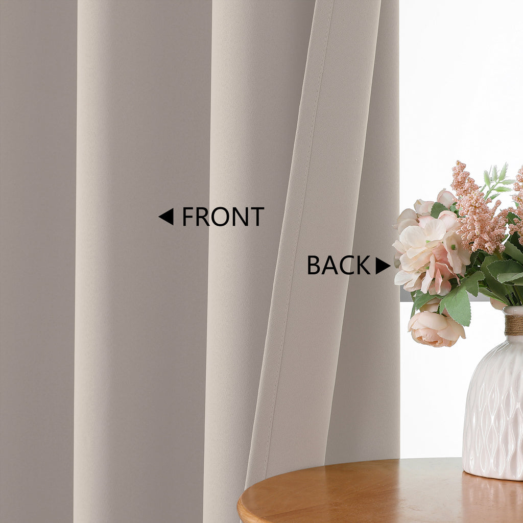 MKHILL Grommet Blackout Curtains, 2 Panels - Stone - product detail