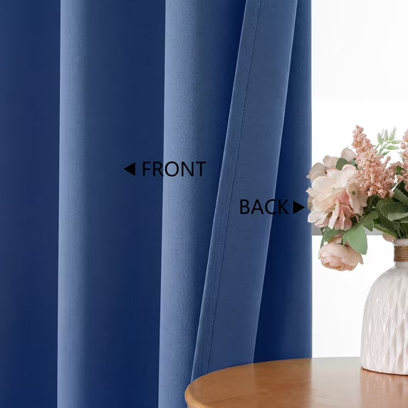 MKHILL Vela Royal Blue Short Blackout Curtains 24 Inch Length 2 Panels
