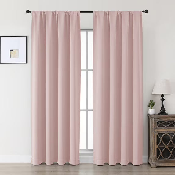 MKHILL Aether 40x84 Blush Blackout Curtains 2 Panels
