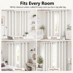 MKHILL Grommet Blackout Curtains, 2 Panels - Natural - product detail