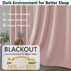 MKHILL Grommet Blackout Curtains, 2 Panels - Blush - product detail