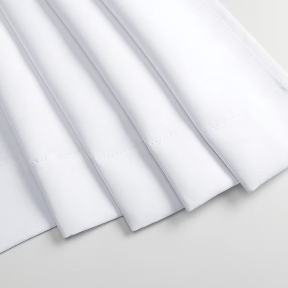 MKHILL Vela Pure White Blackout Tier Curtains 36 Inch Length 2 Panels