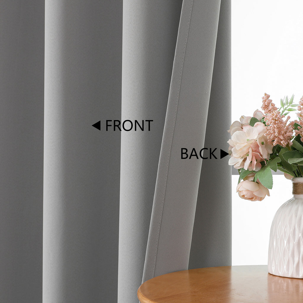MKHILL Grommet Blackout Curtains, 2 Panels - Grey - product detail