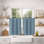 MKHILL Vela Mineral Short Blackout Curtains 36 Inch Length 2 Panels