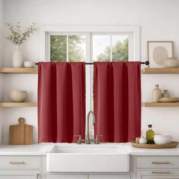 MKHILL Vela Blackout Tier Curtains 2 Panels