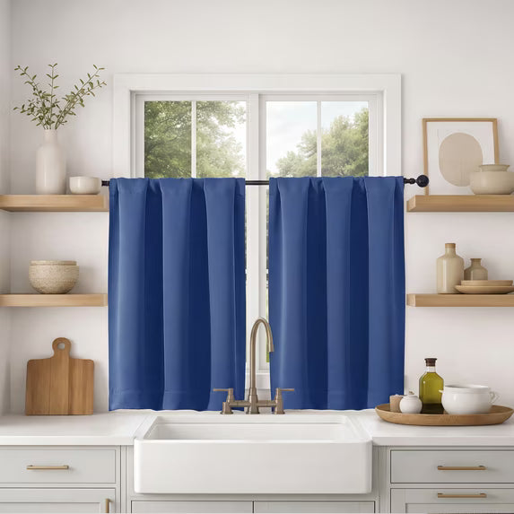 MKHILL Vela Blackout Tier Curtains 2 Panels