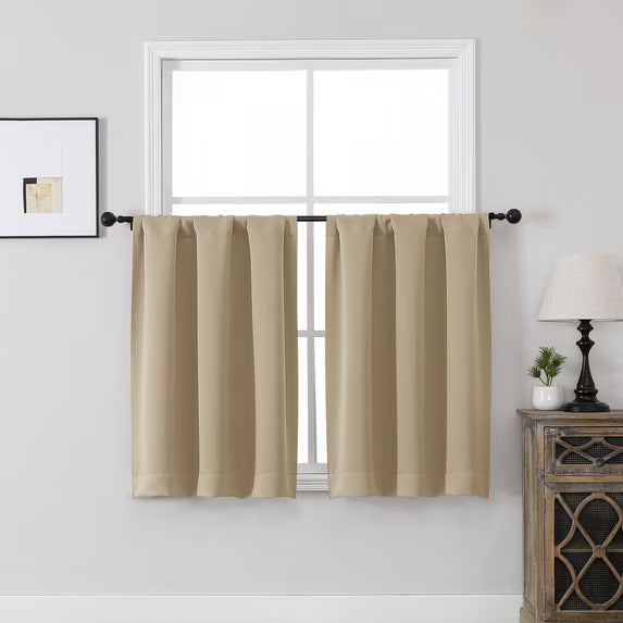 MKHILL Vela Blackout Tier Curtains 2 Panels
