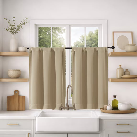 MKHILL Vela Blackout Tier Curtains 2 Panels