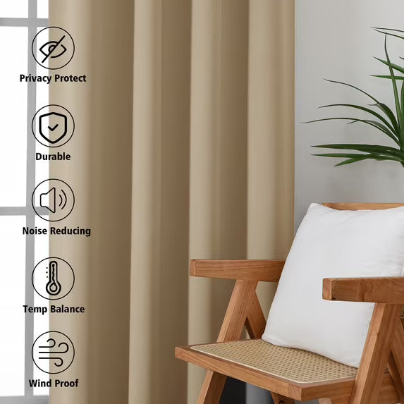 MKHILL Vela Blackout Tier Curtains 2 Panels