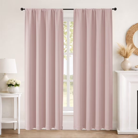 MKHILL Aether 40x84 Blush Blackout Curtains 2 Panels