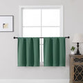 MKHILL Vela Ever Green Blackout Thermal Tier Curtains 2 Panels， 30"W x 24"L