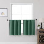 MKHILL Vela Ever Green Blackout Thermal Tier Curtains 2 Panels， 30"W x 24"L