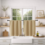 MKHILL Vela Gold Short Blackout Curtains 24 Inch Length 2 Panels