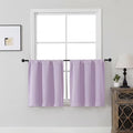 MKHILL Vela Lavender Blackout Tier Curtains 24 Inch Length 2 Panels