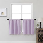 MKHILL Vela Lavender Blackout Tier Curtains 24 Inch Length 2 Panels
