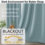 MKHILL Grommet Blackout Curtains, 2 Panels - Aqua - product detail