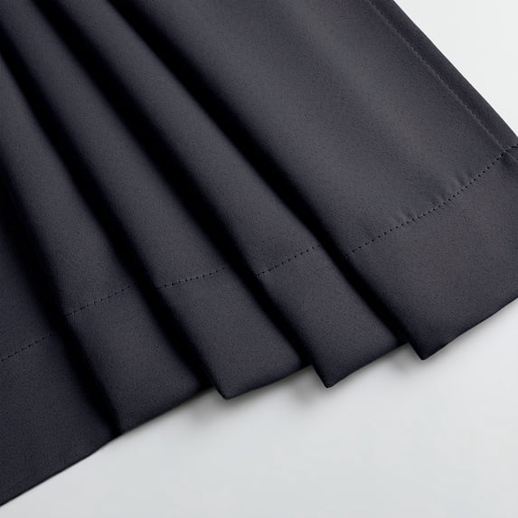 MKHILL Vela Black Blackout Tier Curtains 36 Inch 2 Panels, Thermal Insulated Room Darkening Rod Pocket Cafe