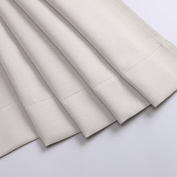 MKHILL Vela Natural Short Blackout Curtains 24 Inch Length 2 Panels