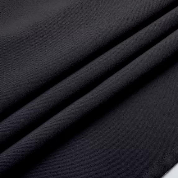 MKHILL Aether Black Blackout Curtains 2 Panels，Each 40" W x 63" L, Black
