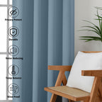 MKHILL Grommet Blackout Curtains, 2 Panels - Mineral - product detail