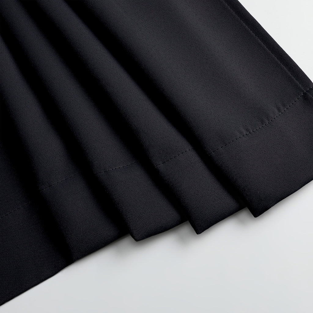 MKHILL Grommet Blackout Curtains, 2 Panels - Black - product detail