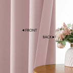 MKHILL Vela Blush Blackout Thermal Tier Curtains 2 Panels