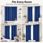 MKHILL Grommet Blackout Curtains, 2 Panels - Royal Blue - product detail
