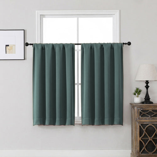 MKHILL Aether Blackout Curtains, 2 Panels - Moss Green - 40"W x 45"L - 2 Panels