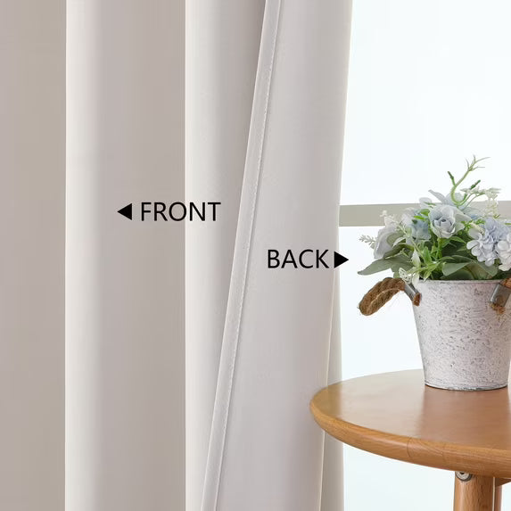 MKHILL Vela Natural Short Blackout Curtains 24 Inch Length 2 Panels