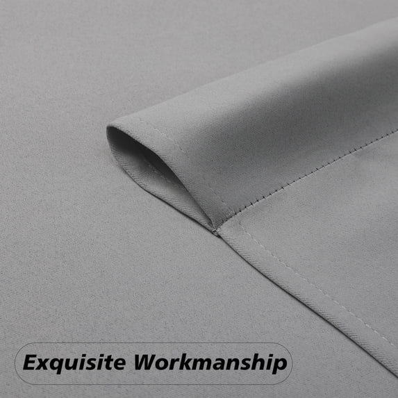 MKHILL Vela Grey Short Blackout Curtains 24 Inch 2 Panels Set