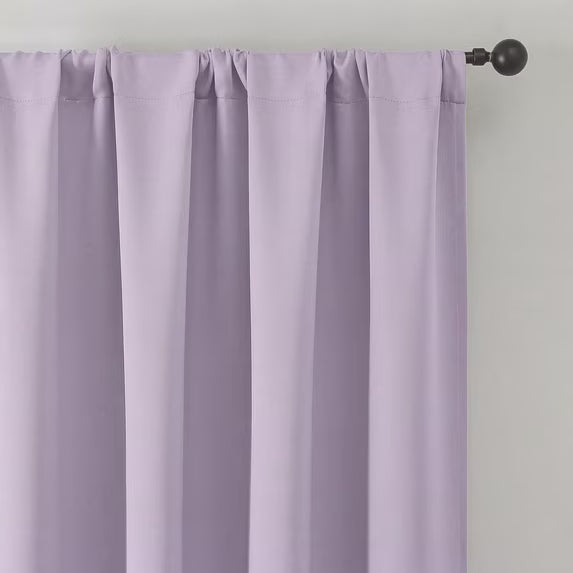 MKHILL Vela Lavender Blackout Tier Curtains 24 Inch Length 2 Panels
