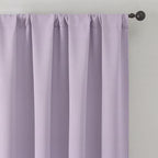 MKHILL Vela Lavender Blackout Tier Curtains 24 Inch Length 2 Panels