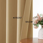 MKHILL Vela Gold Short Blackout Curtains 24 Inch Length 2 Panels