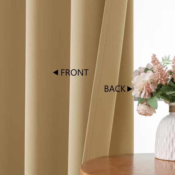 MKHILL Vela Gold Short Blackout Curtains 24 Inch Length 2 Panels