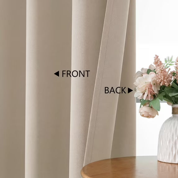 MKHILL Vela Biscotti Beige Short Blackout Curtains 24 Inch 2 Panels, Room Darkening Thermal Insulated Rod Pocket Half Window Tier Curtains for Kitchen Sink Bathroom RV Camper