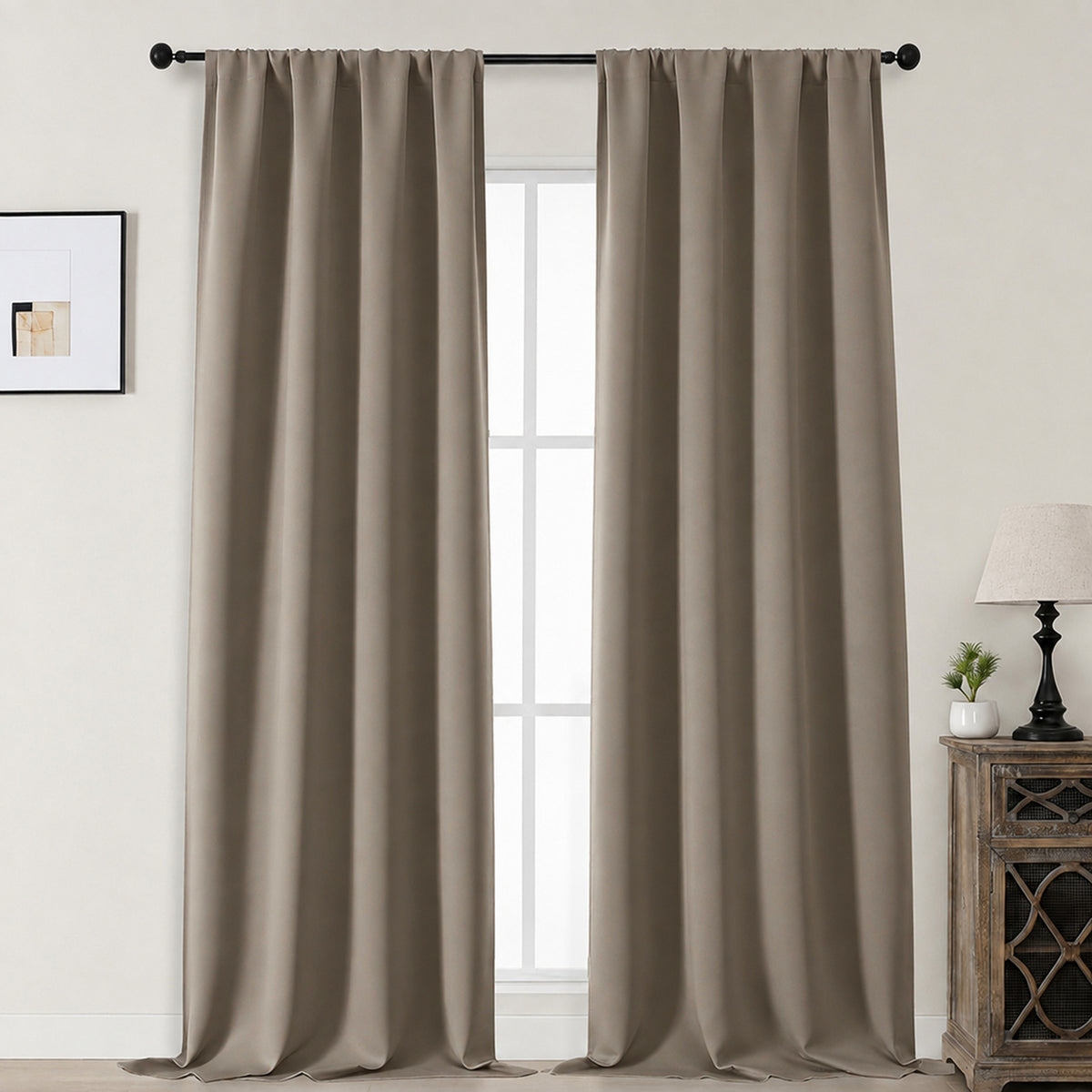 MKHILL Aether Blackout Curtains, 2 Panels - Latte - 50"W x 96"L - 2 Panels