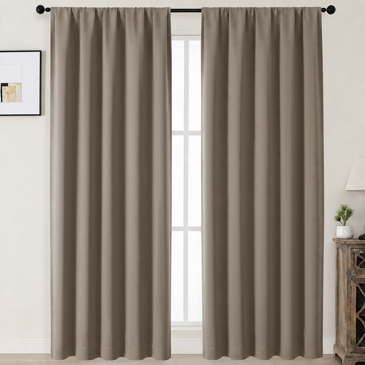 MKHILL Aether Blackout Curtains, 2 Panels - Latte - 50"W x 84"L - 2 Panels
