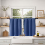 MKHILL Vela Royal Blue Short Blackout Curtains 24 Inch Length 2 Panels
