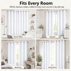 MKHILL Grommet Blackout Curtains, 2 Panels - Pure White - product detail