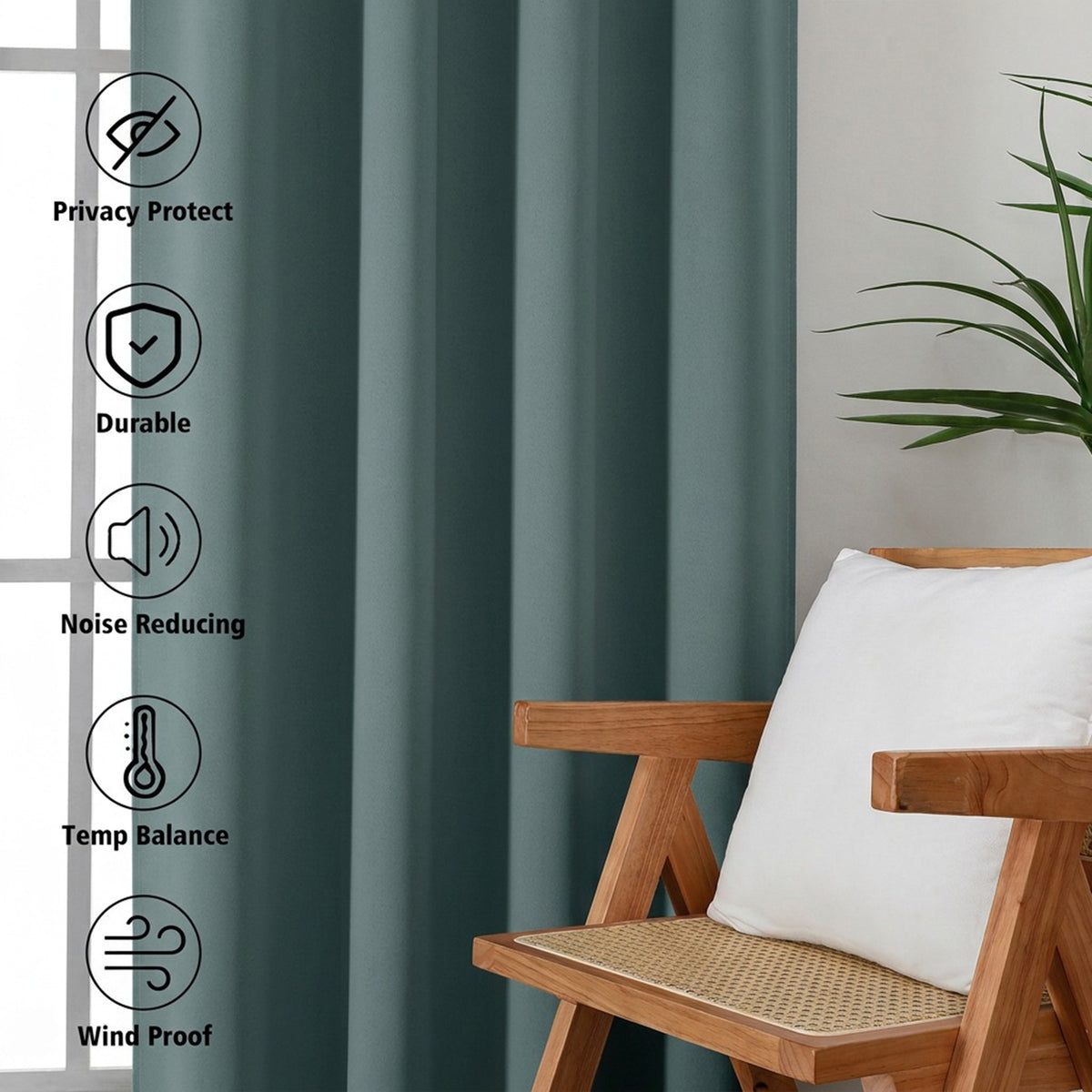 MKHILL Aether Blackout Curtains, 2 Panels - product detail