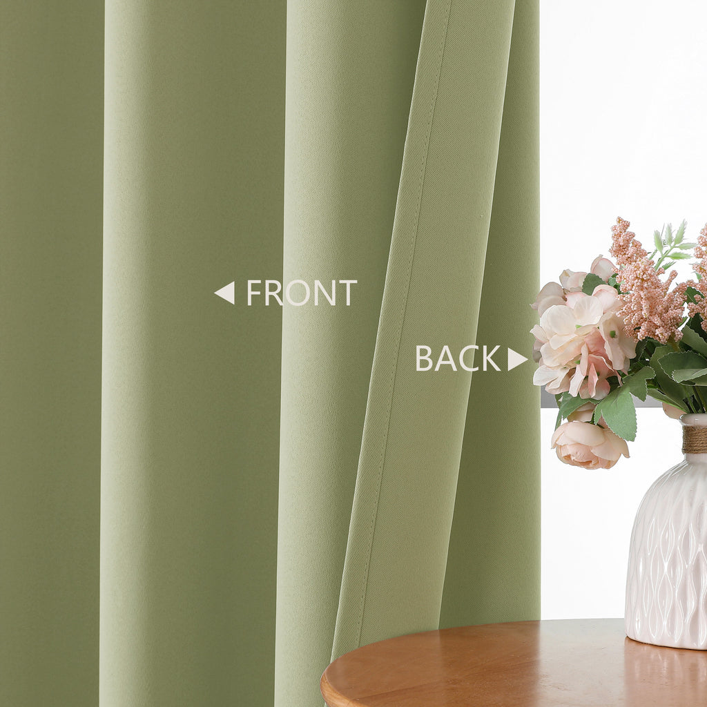 MKHILL Grommet Blackout Curtains, 2 Panels - Sage Green - product detail